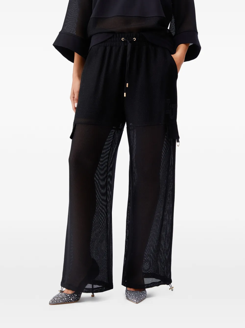 LIU JO sheer cargo pants - Nero