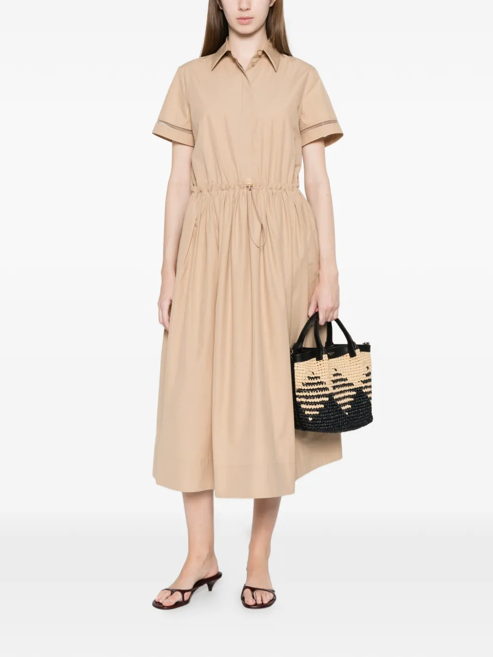 Fabiana Filippi Gesmockte blousejurk Beige