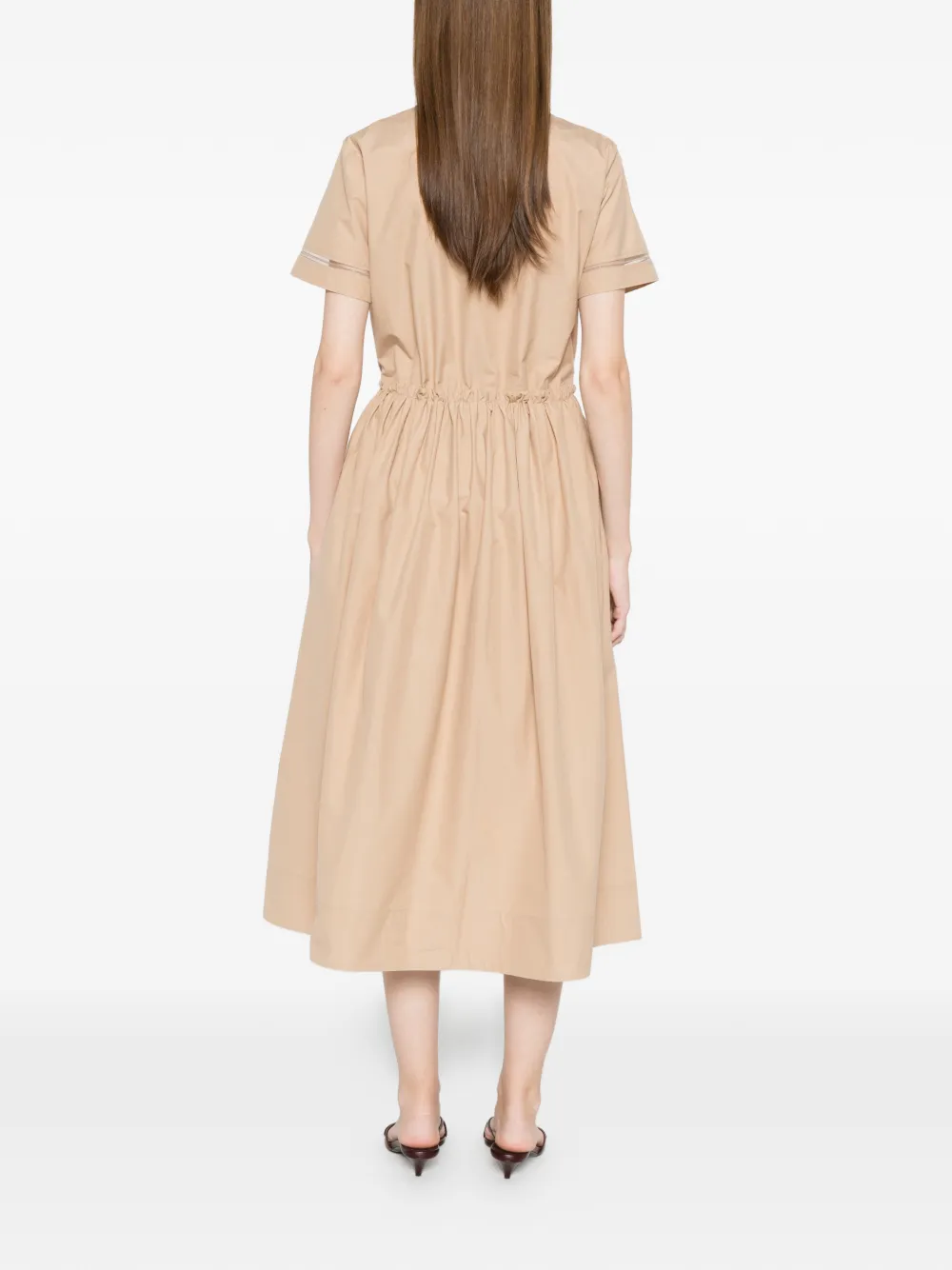 Fabiana Filippi Gesmockte blousejurk Beige