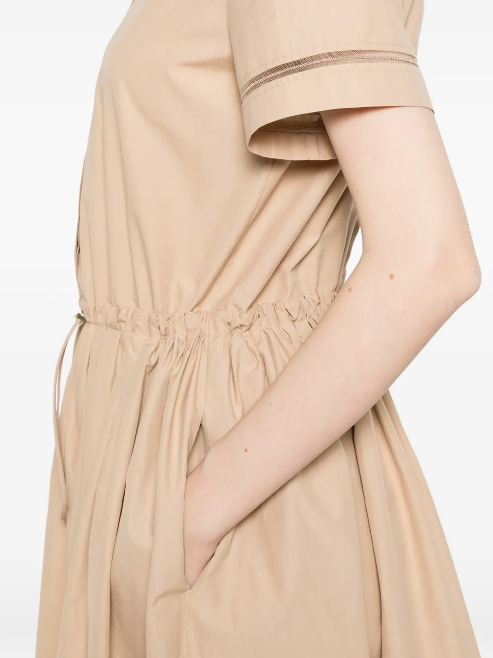Fabiana Filippi Gesmockte blousejurk Beige