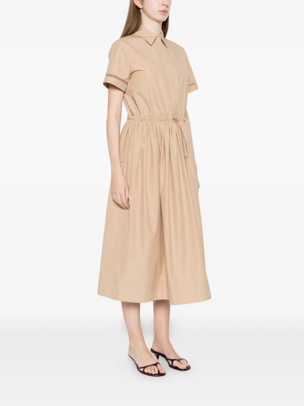 Fabiana Filippi Gesmockte blousejurk Beige