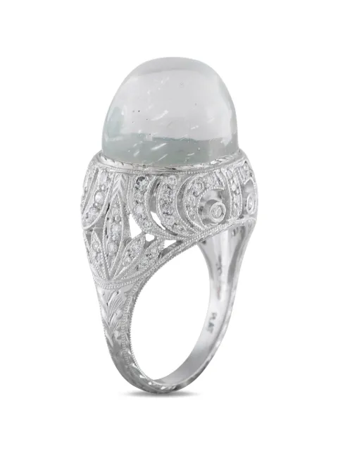 LB Exclusive diamond and moonstone cocktail ring