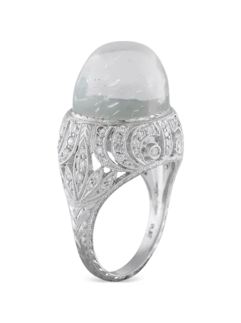 LB Exclusive diamond and moonstone cocktail ring