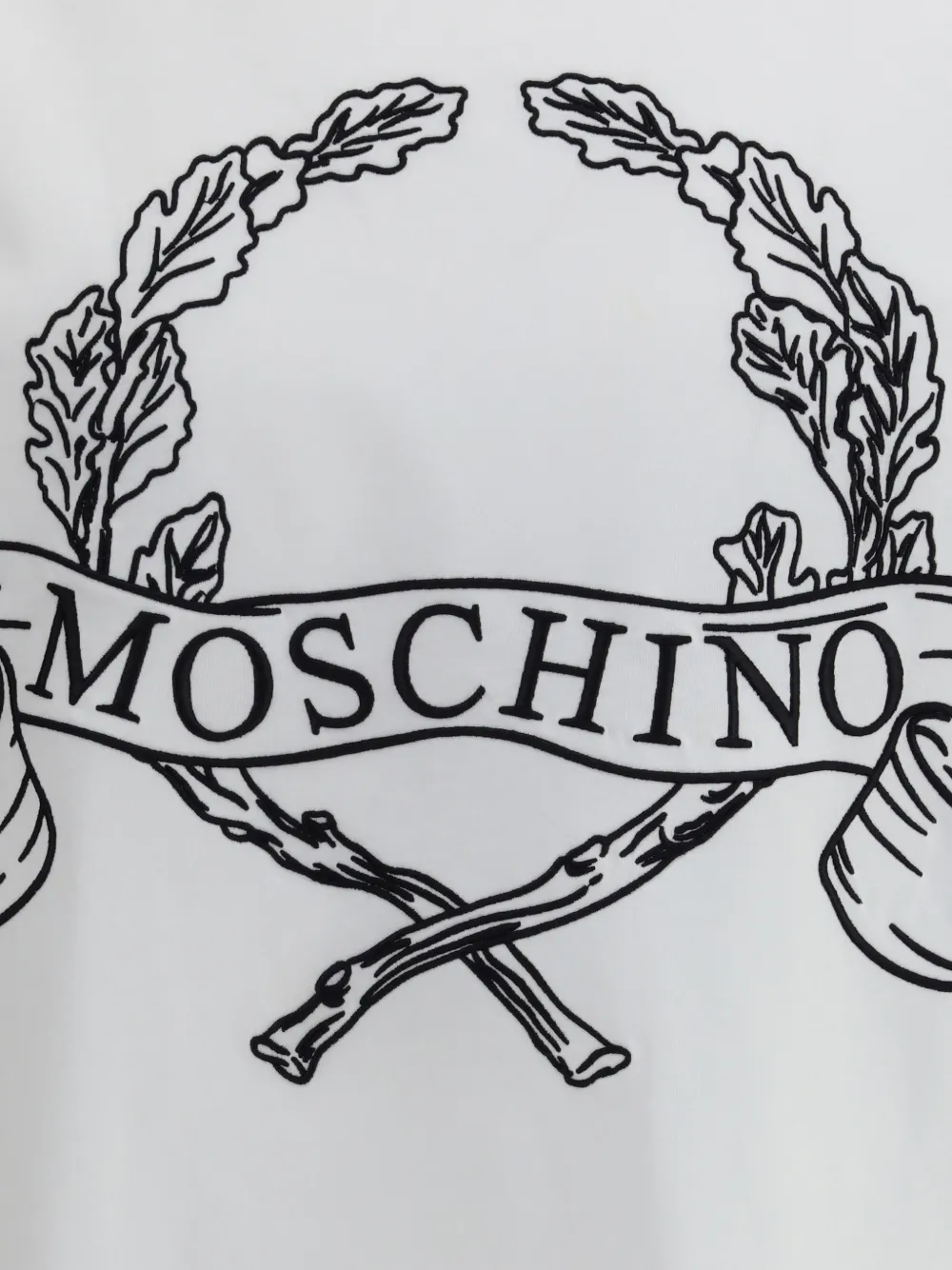Moschino Laurel T-shirt met geborduurd logo Wit