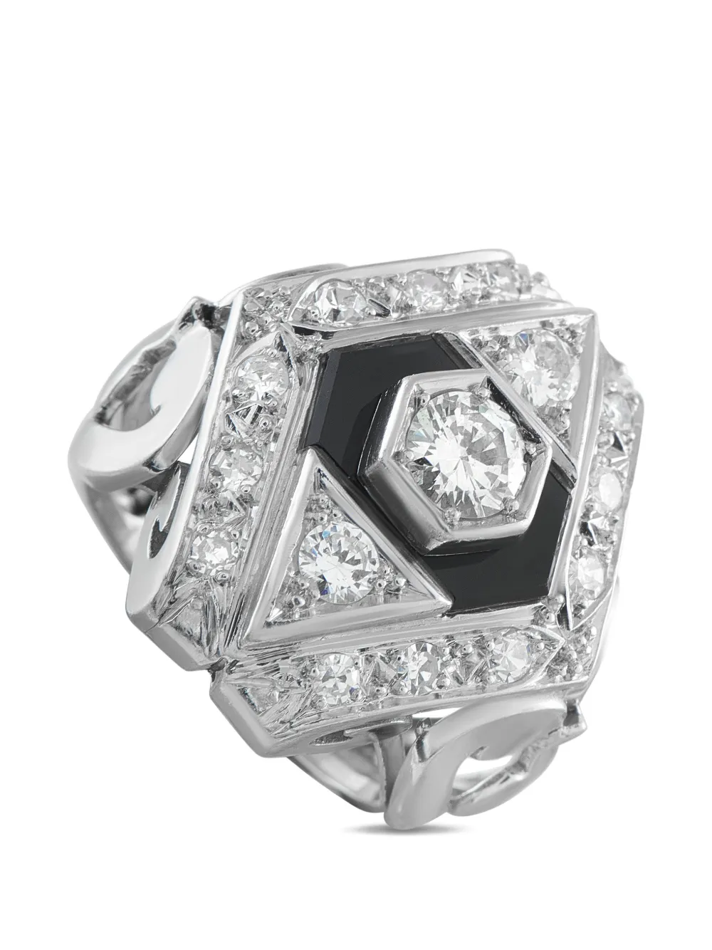 LB Exclusive diamond cocktail-band ring - Argento