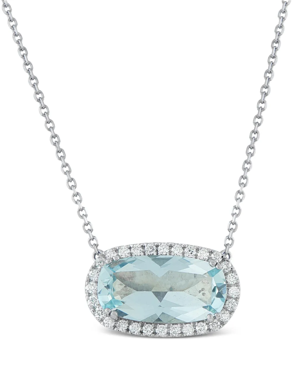 LB Exclusive diamond aquamarine pendant necklace - Argento
