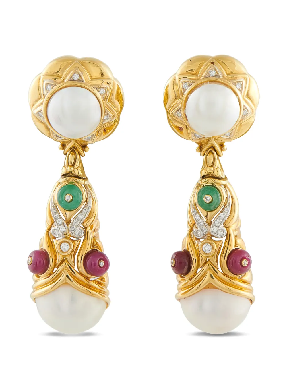 LB Exclusive multi-stone drop earrings - Oro