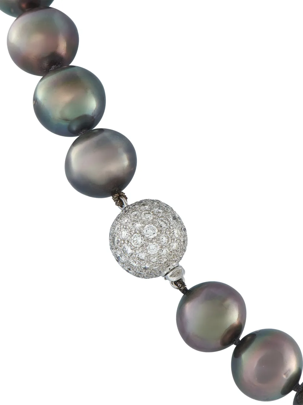  Lb Exclusive Lb Exclusive 18k White Gold 4.0 Ct Diamond And Tahitian Pearl Necklace Mf47-022026 - Grey 