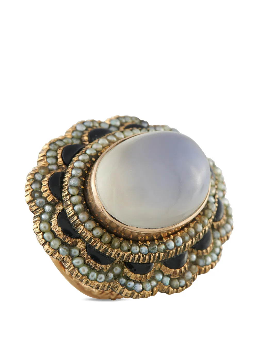LB Exclusive moonstone onyx pearl ring - Oro