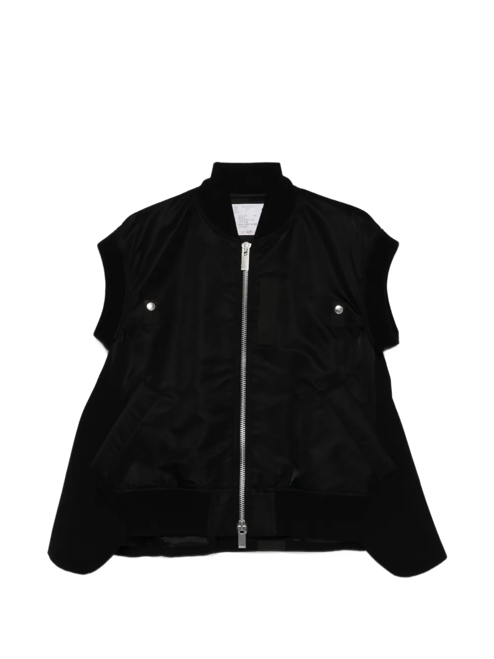 sacai zip-up gilet - Nero