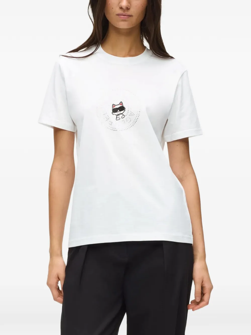 Karl Lagerfeld Ikon Circle T-shirt Wit