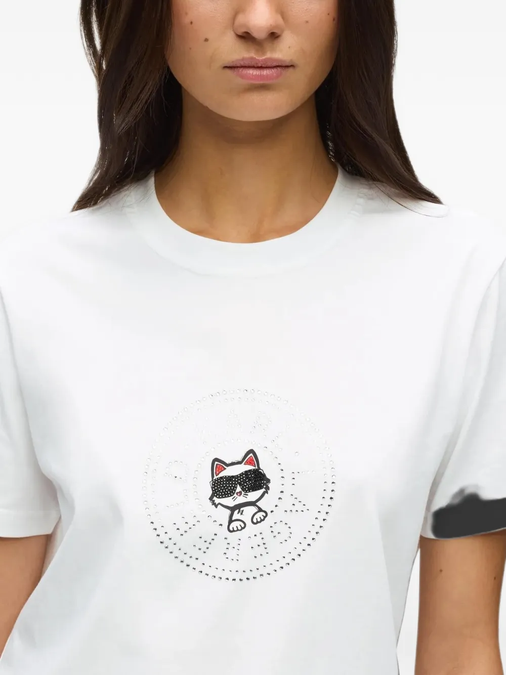 Karl Lagerfeld Ikon Circle T-shirt Wit