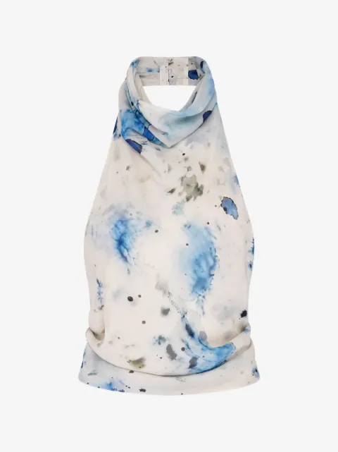 Paris Georgia high-neck wrap top