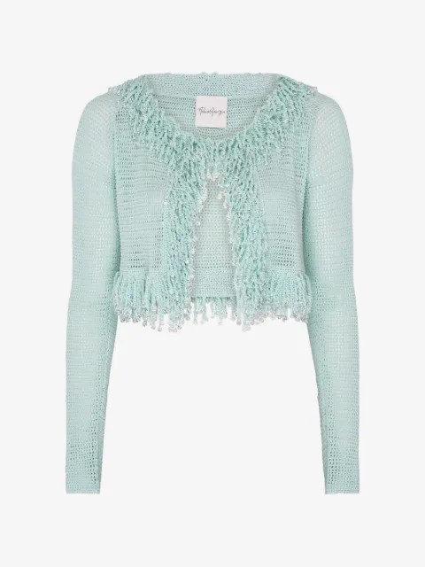 Paris Georgia Fishnet-Cardigan mit Fransen