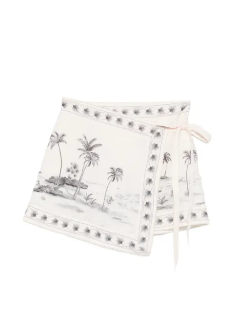 Agua By Agua Bendita Luna graphic-print linen sarong