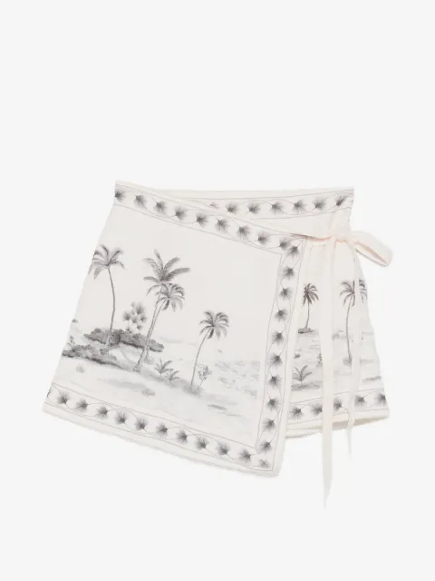 Agua By Agua Bendita Luna graphic-print linen sarong