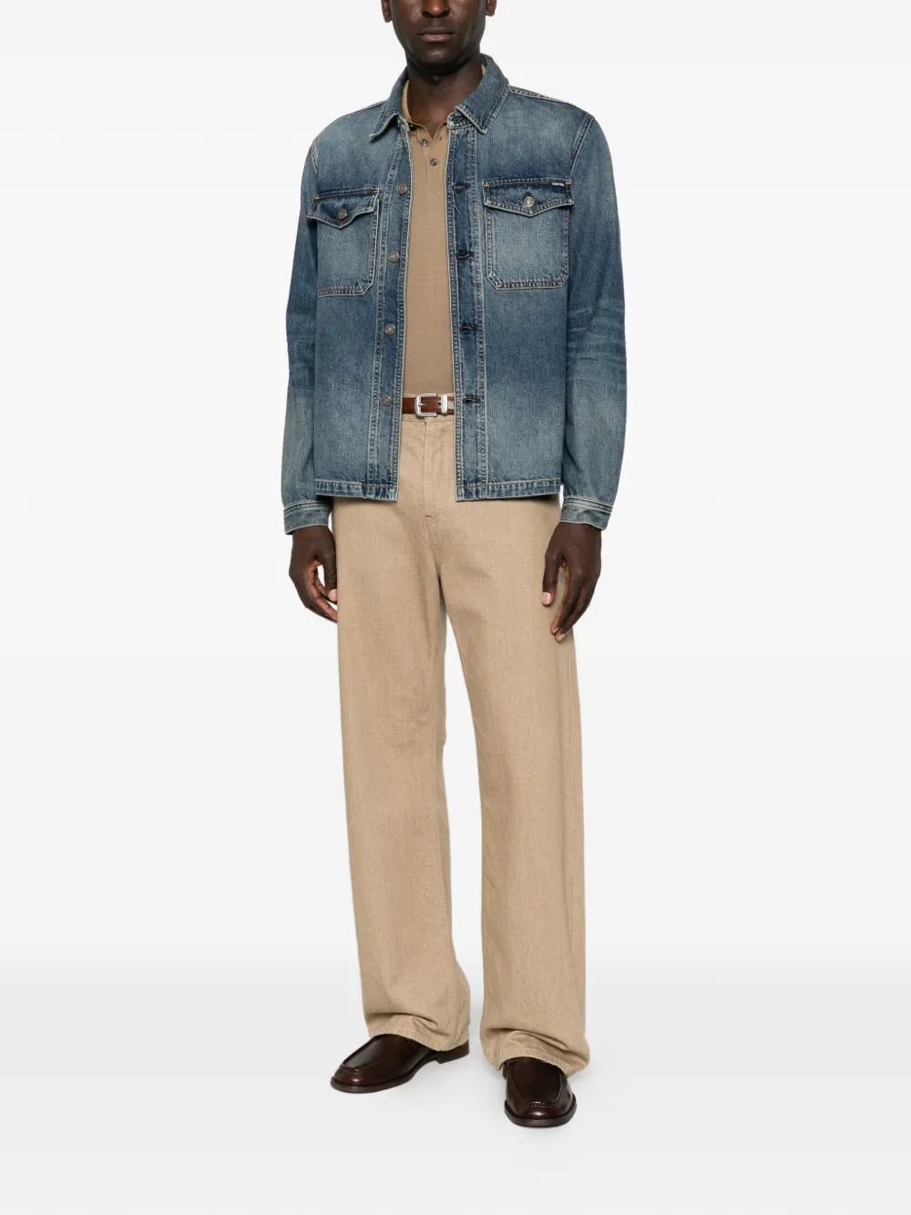 TOM FORD Vervaagd denim jack Blauw
