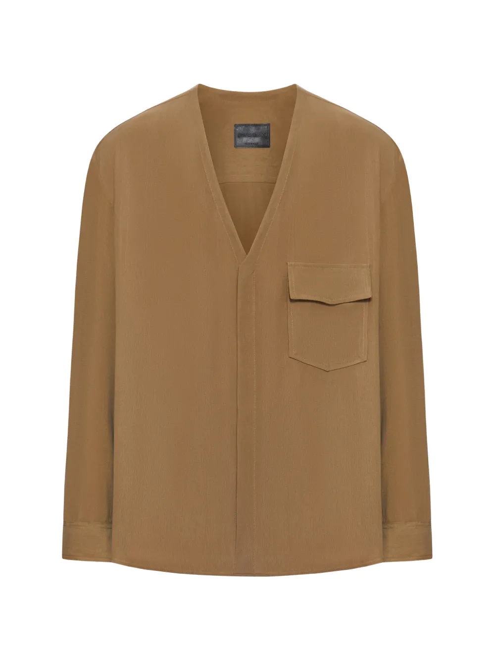 Giorgio Armani chest-pocket V-neck shirt - Toni neutri