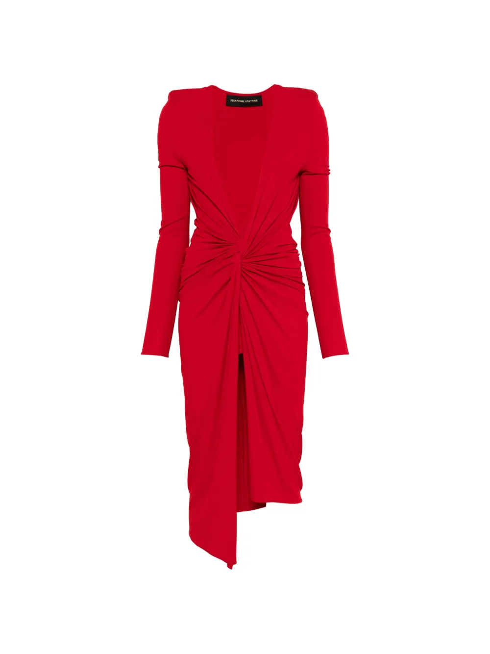 Alexandre Vauthier V-neck knotted midi dress - Rosso