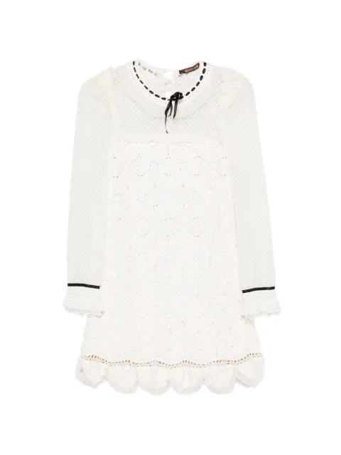 Roberto Cavalli crochet ribbon-detail mini dress
