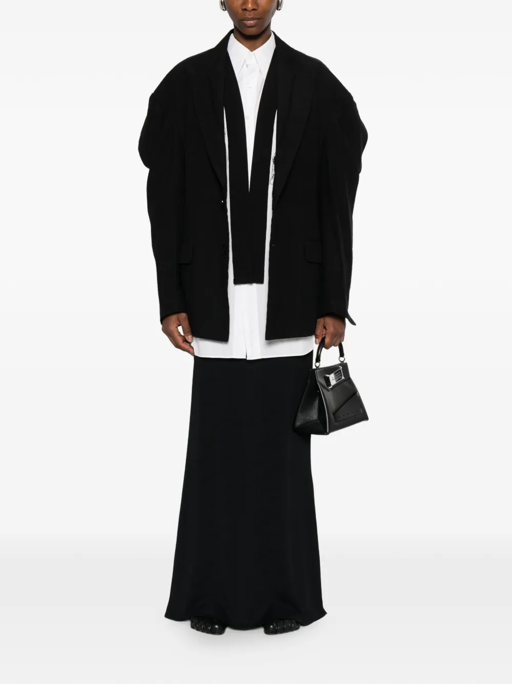 Yohji Yamamoto Button-up blazer Zwart
