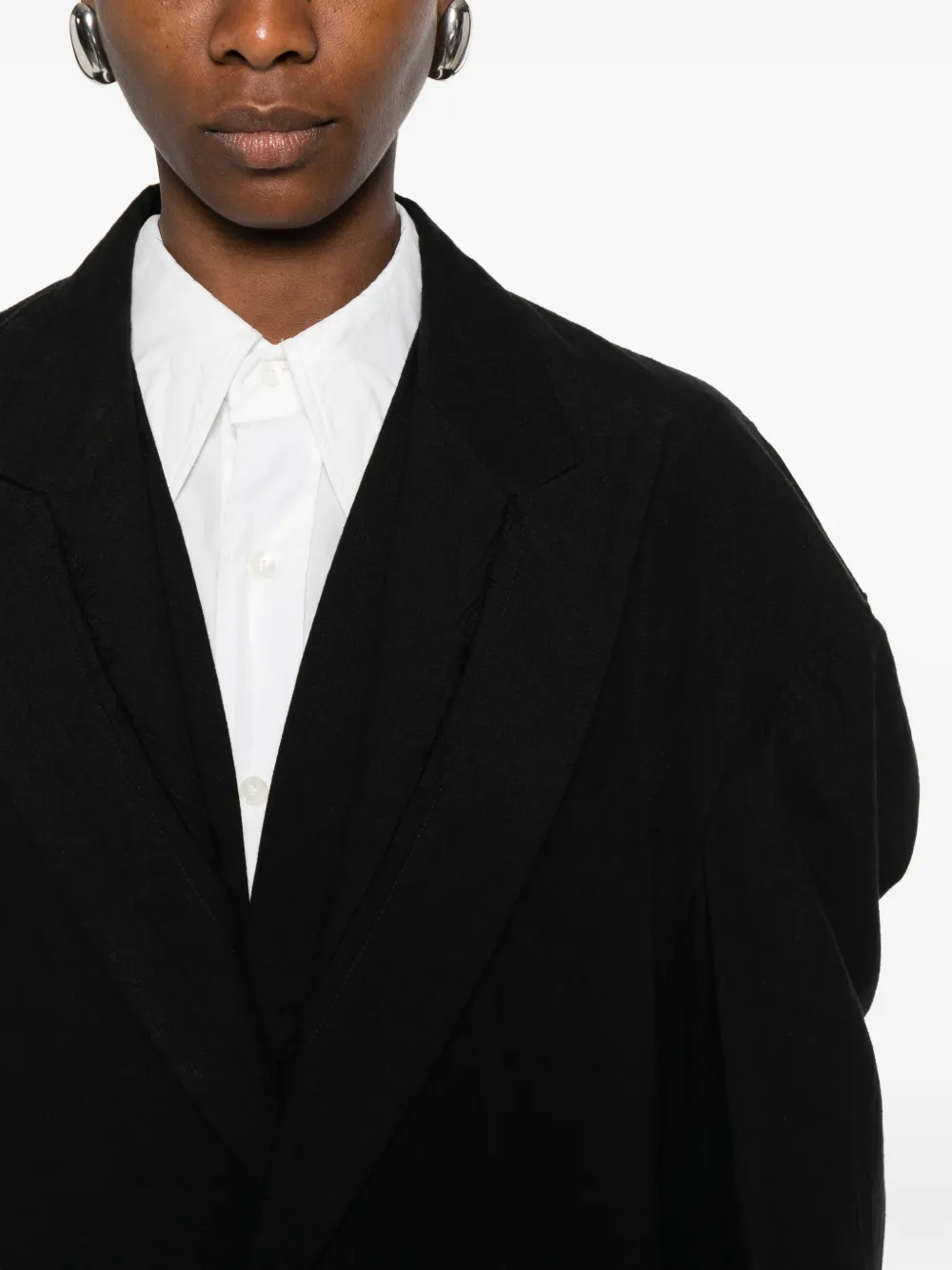 Yohji Yamamoto Button-up blazer Zwart
