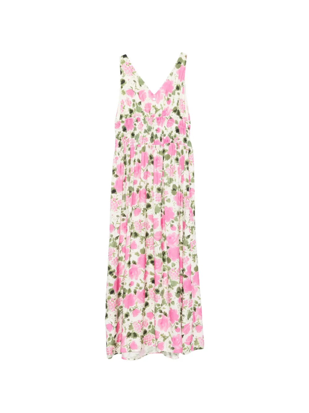 LIU JO Maxi-jurk met bloemenprint en V-hals Beige