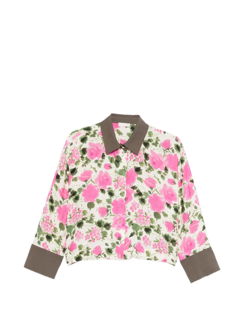 LIU JO floral print collar shirt - Toni neutri