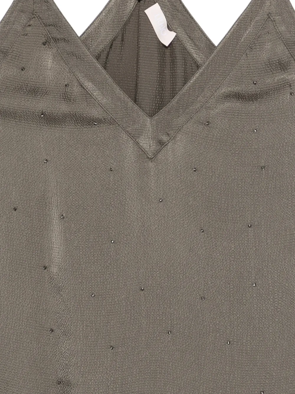  Liu Jo Embellished V-neck Top - Green 