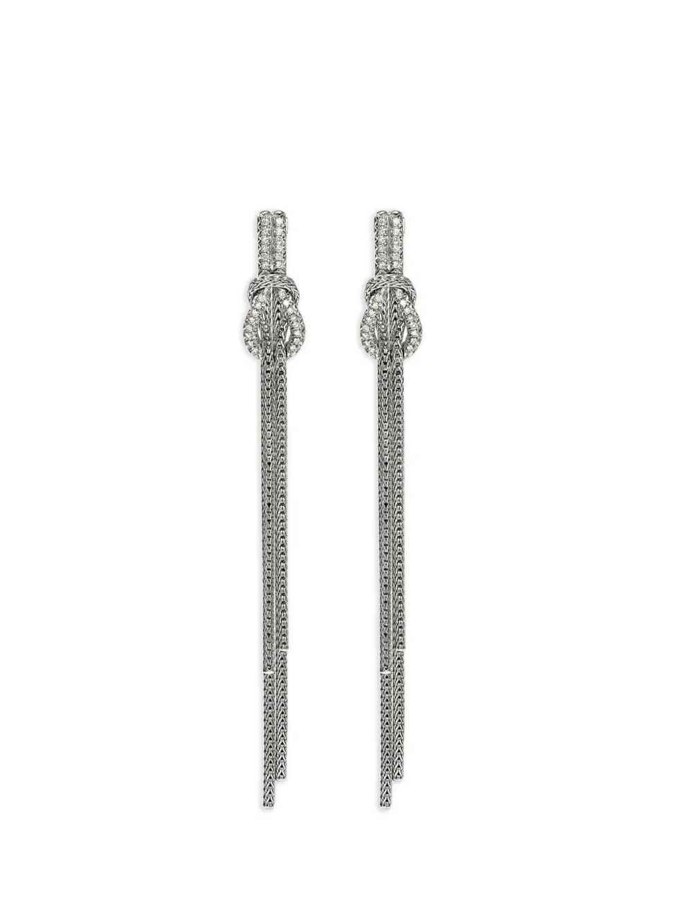 John Hardy Love Knot diamond earrings - Argento