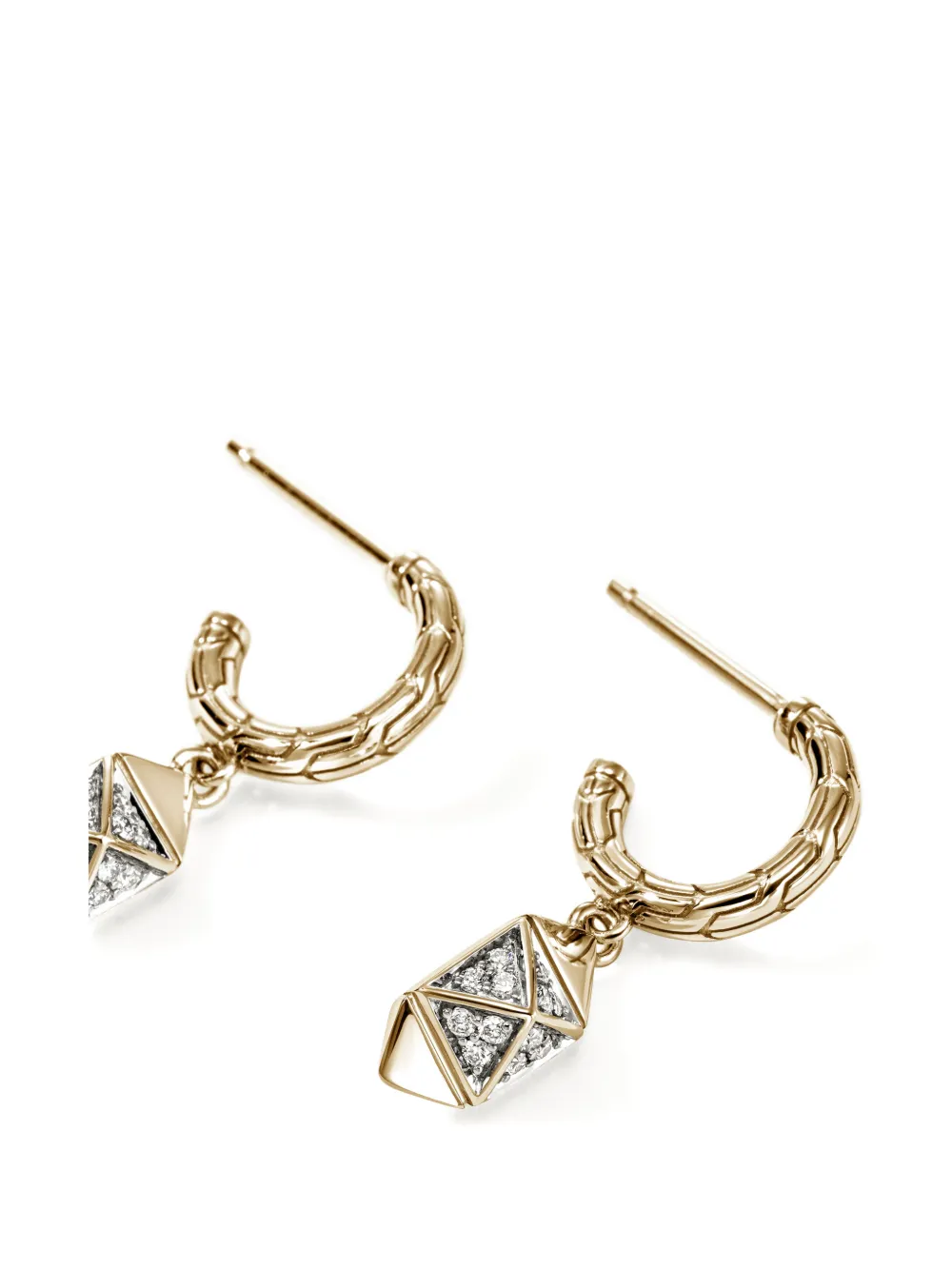  John Hardy Icon Stud Diamond Earrings - Gold 