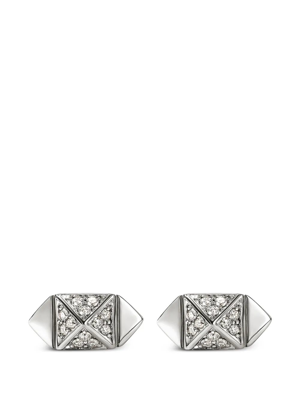 John Hardy Icon sterling silver diamond stud earrings - Argento