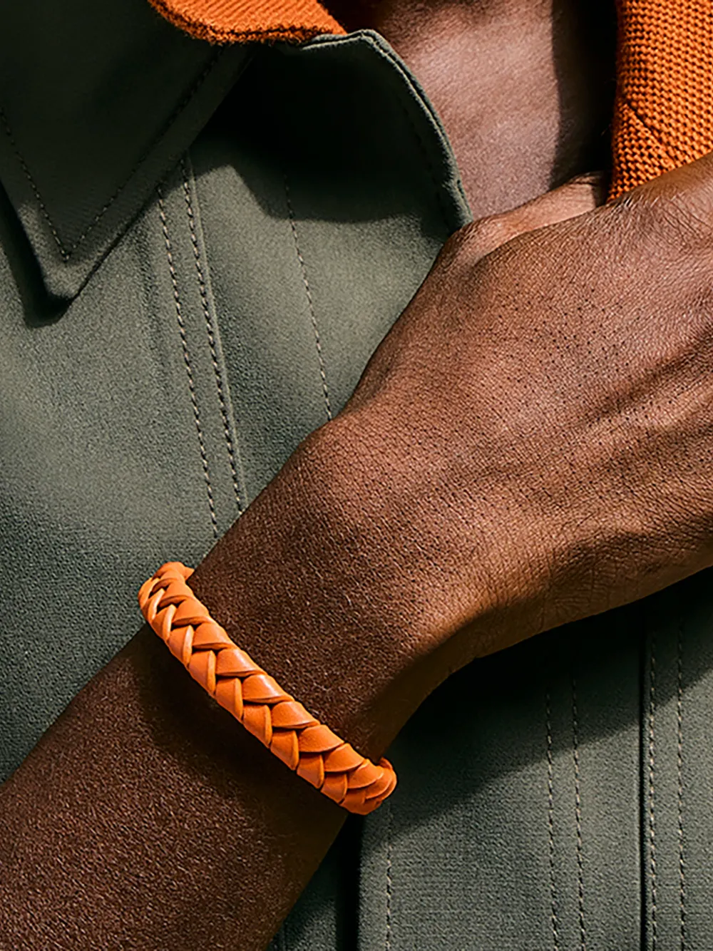  John Hardy Leather Bracelet - Orange 