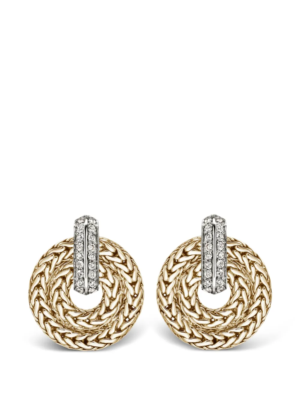John Hardy Icon Link gold diamond earrings - Oro
