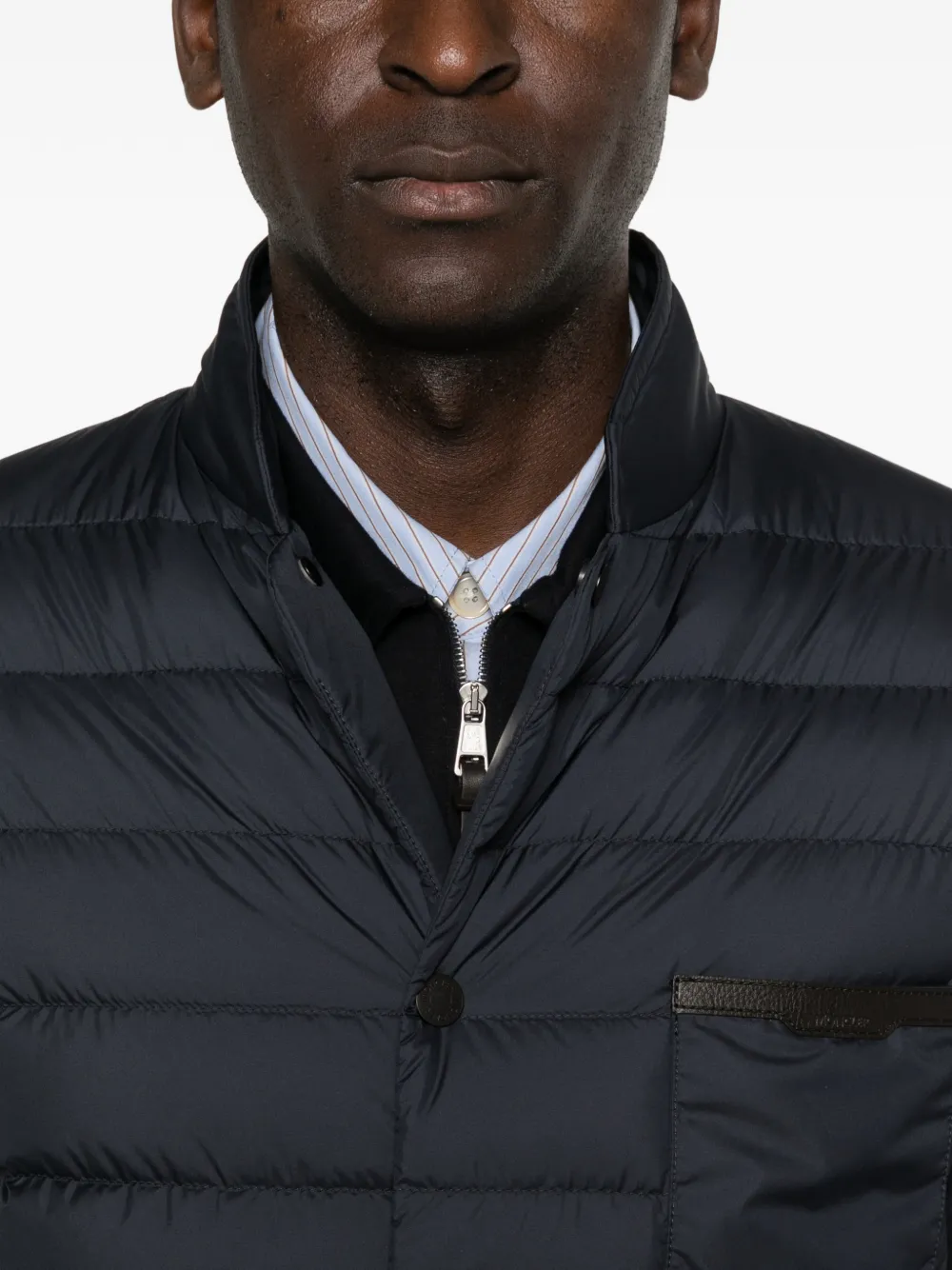 Moncler Kenai gewatteerd jack met knopen Blauw