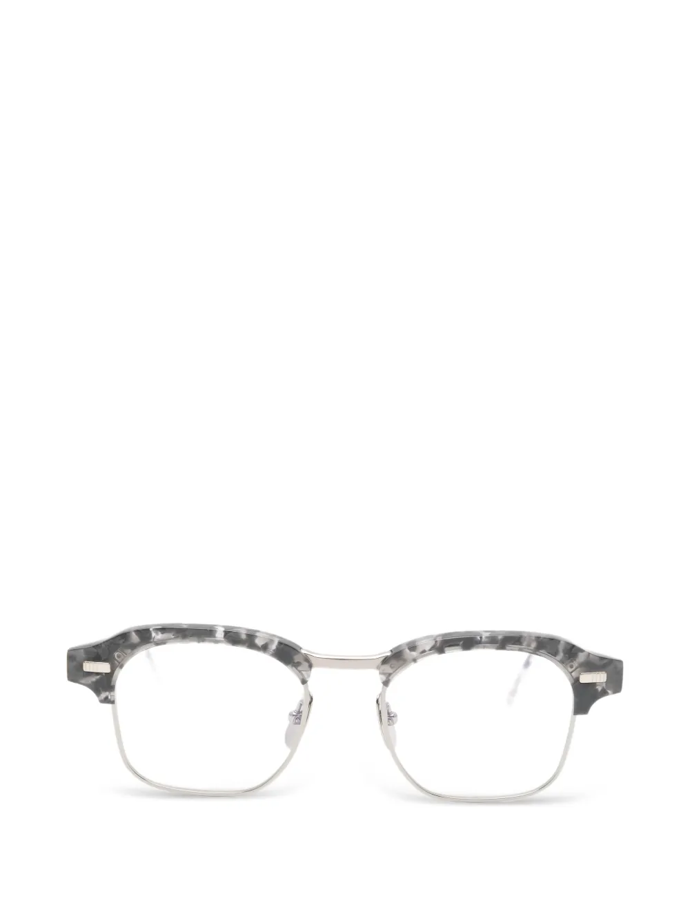 Thom Browne Eyewear patterned browline glasses - Grigio