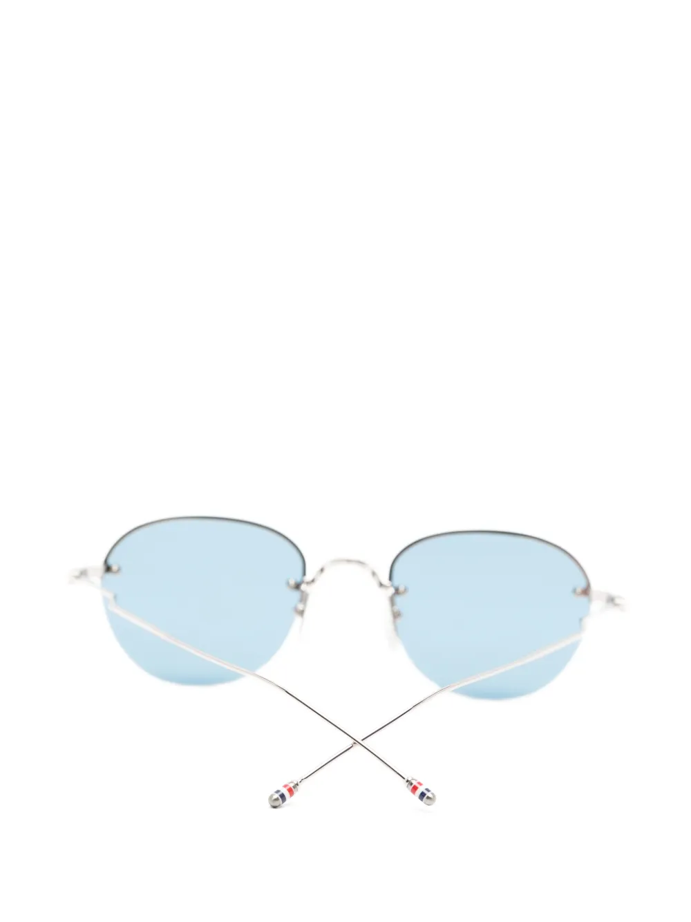 Thom Browne Eyewear Zonnebril met ovalen montuur Zilver