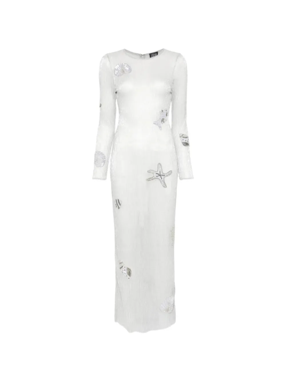 Leslie Amon sequin-embellished pleated maxi-dress - Argento