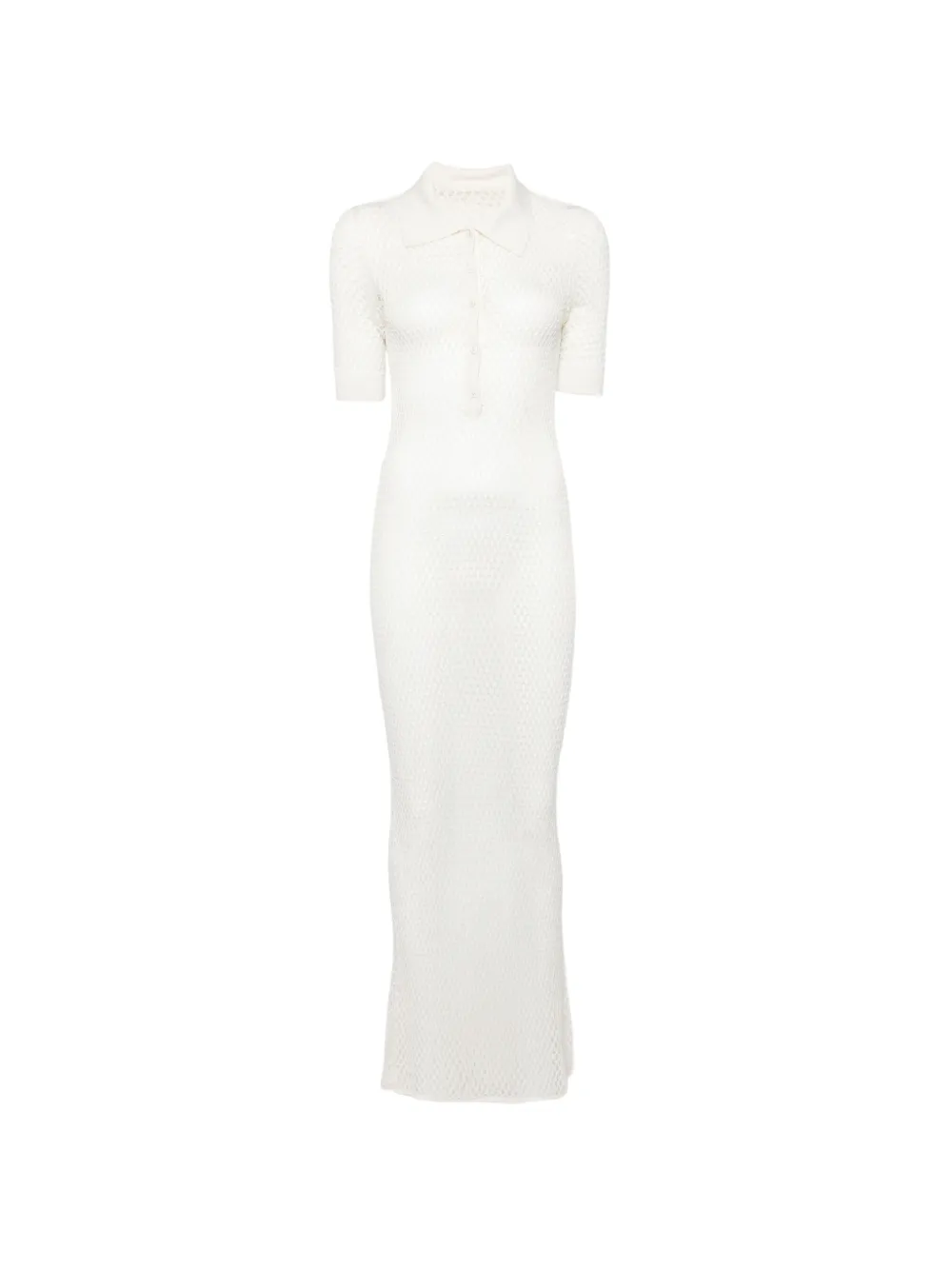 Kiki de Montparnasse crochet polo dress - Bianco