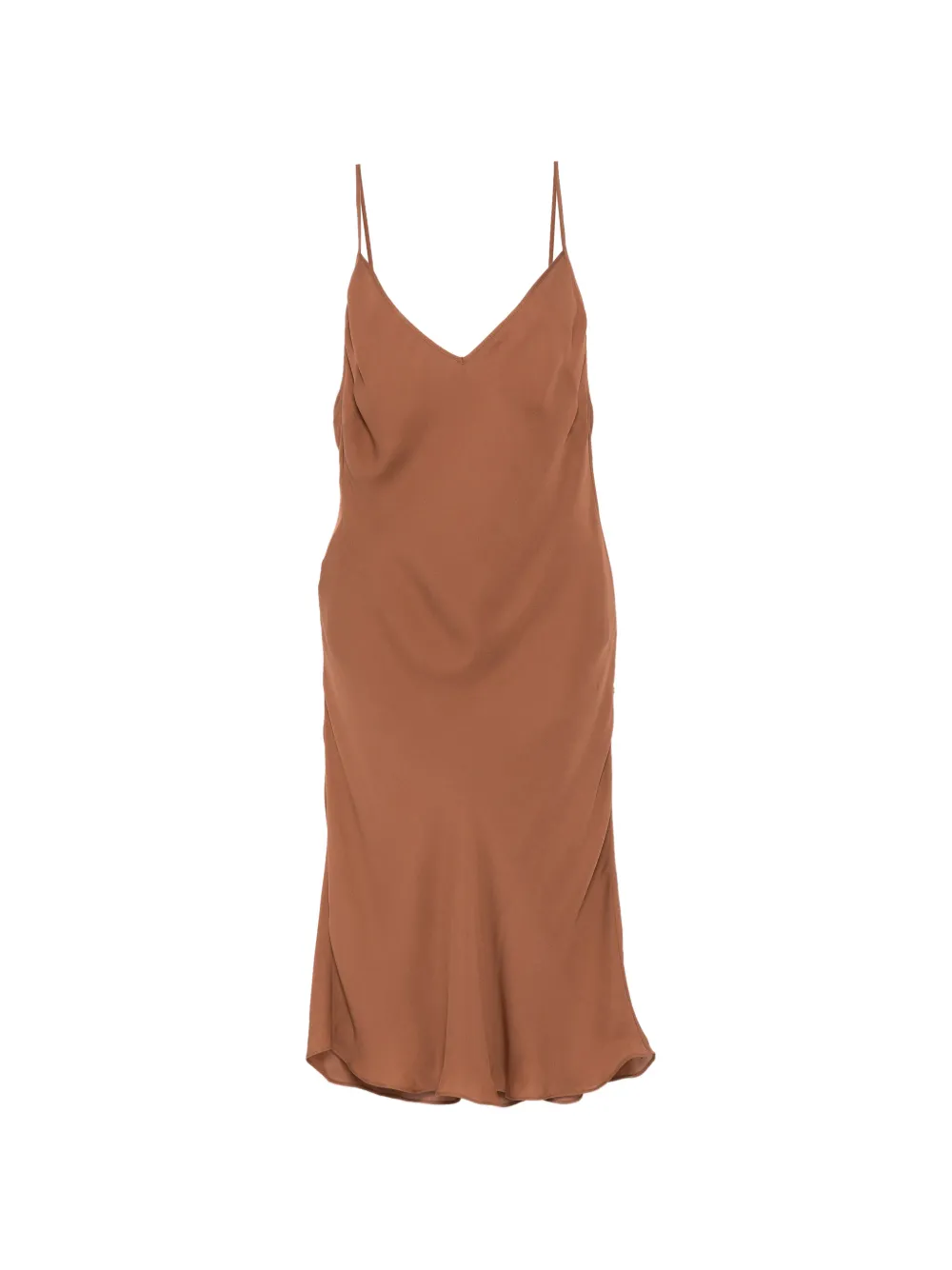 Kiki de Montparnasse V-back georgette slip dress - Marrone