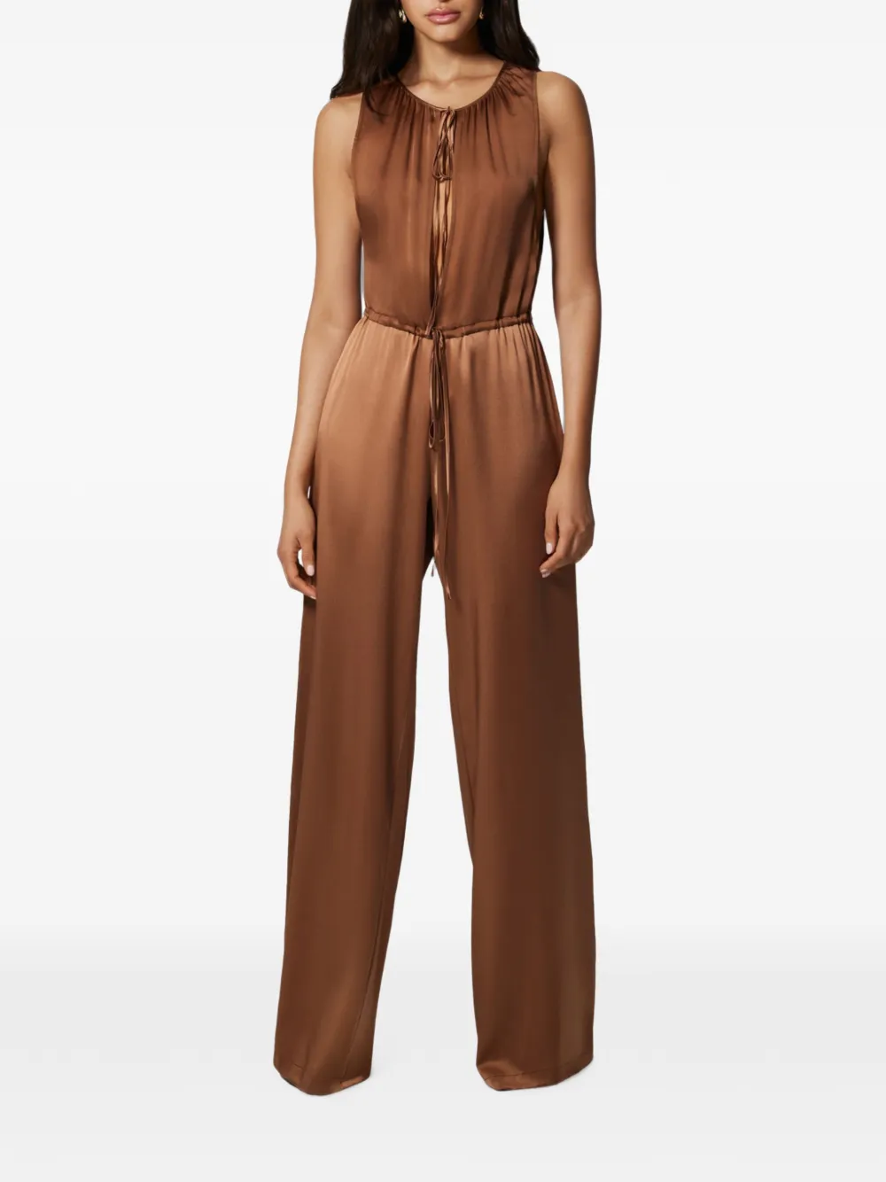 Kiki de Montparnasse tie-neck plissé jumpsuit - Marrone
