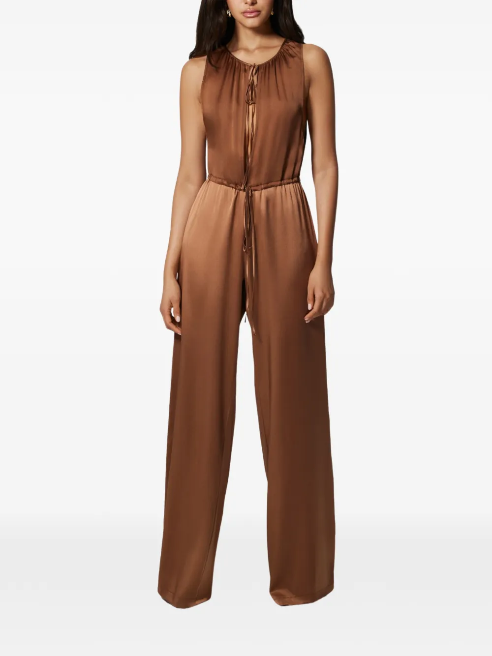 Kiki de Montparnasse tie-neck plissé jumpsuit - Braun
