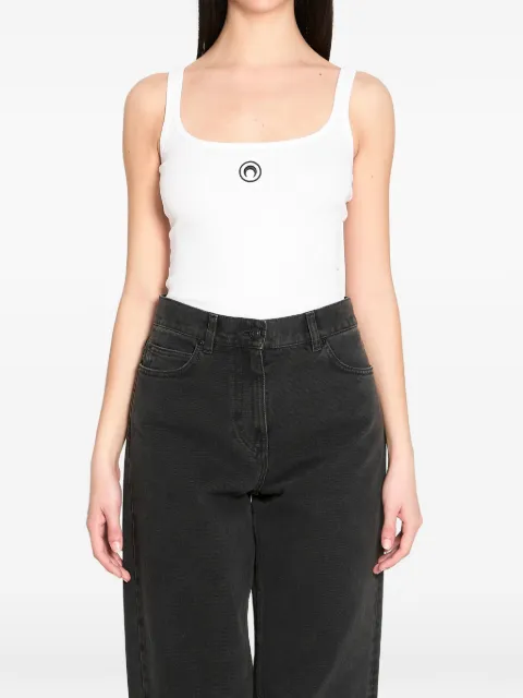 Marine Serre ribbed logo tank top