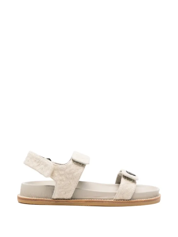 Emporio Armani Touch-strap Open-toe Sandals in Neutrals