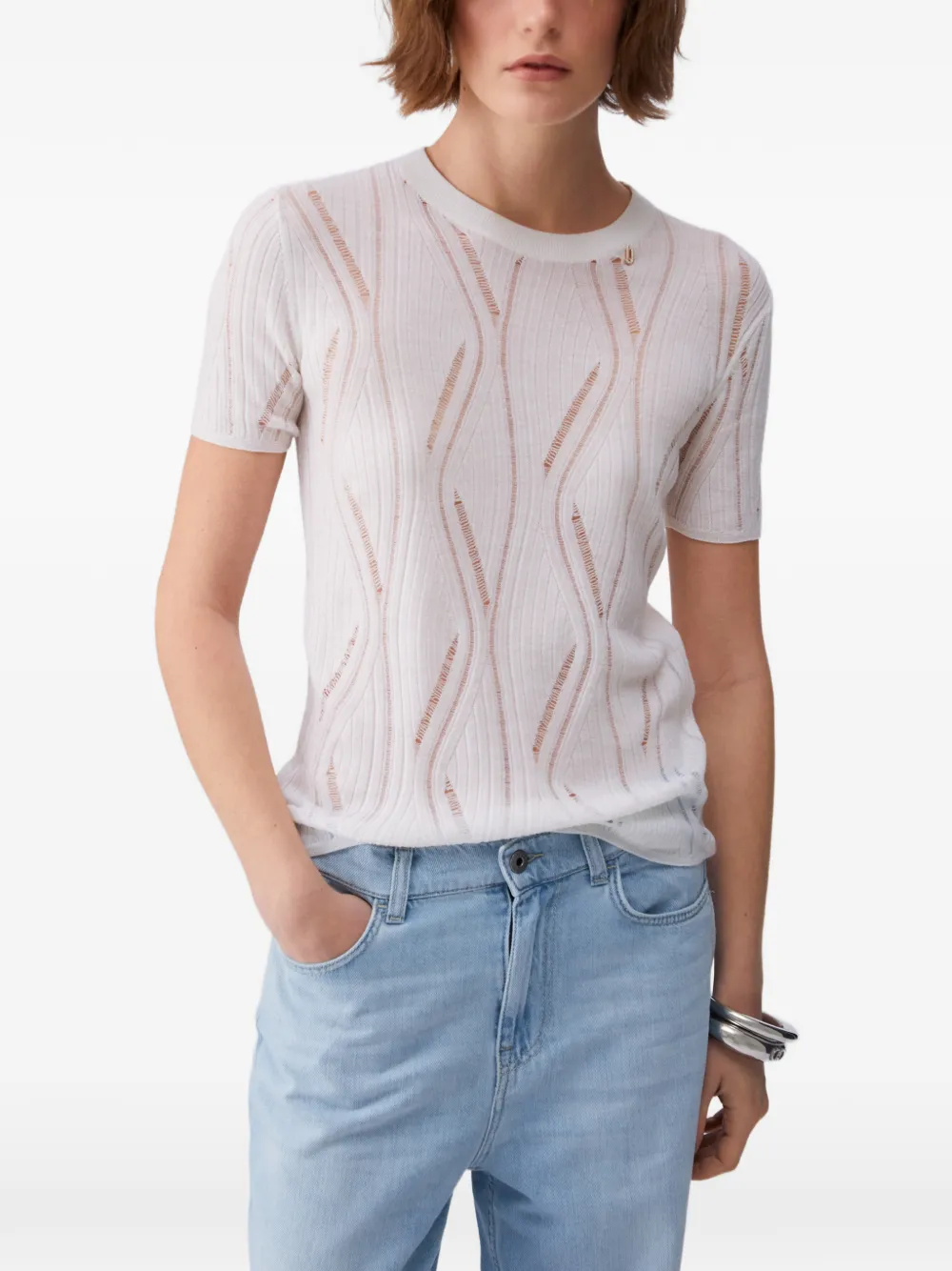  Liu Jo Perforated Sweater - White 