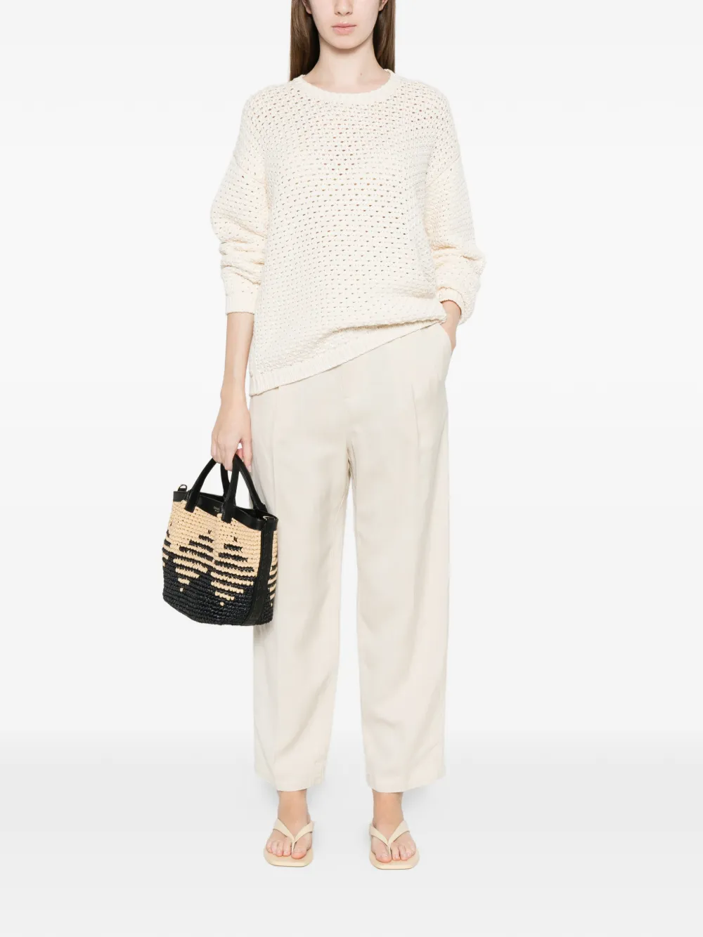 Fabiana Filippi Sweater met ronde hals Beige