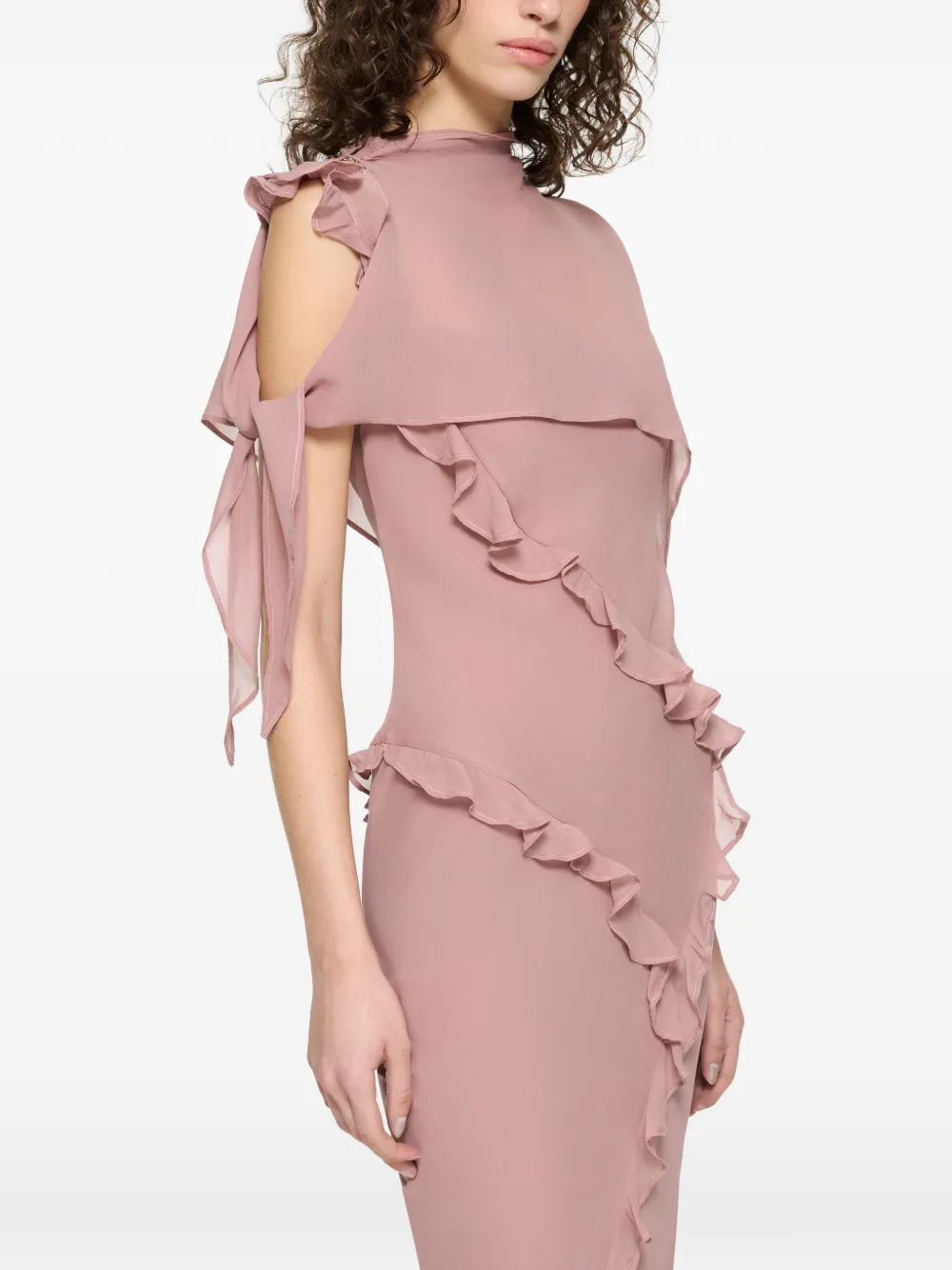 Paris Georgia Maxi-jurk met ruches Roze