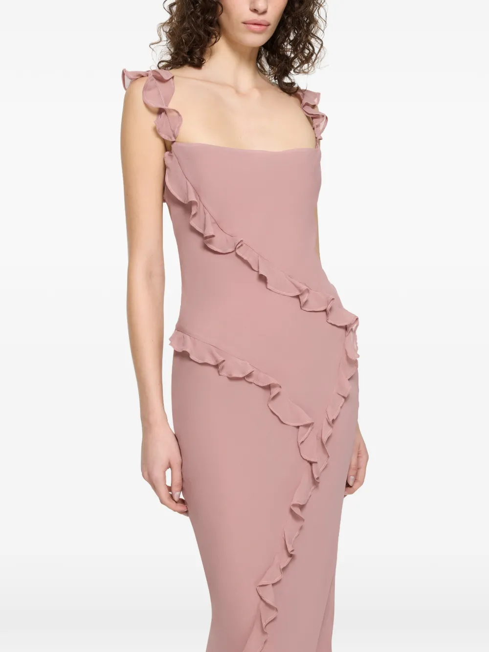 Paris Georgia Maxi-jurk met ruches Roze
