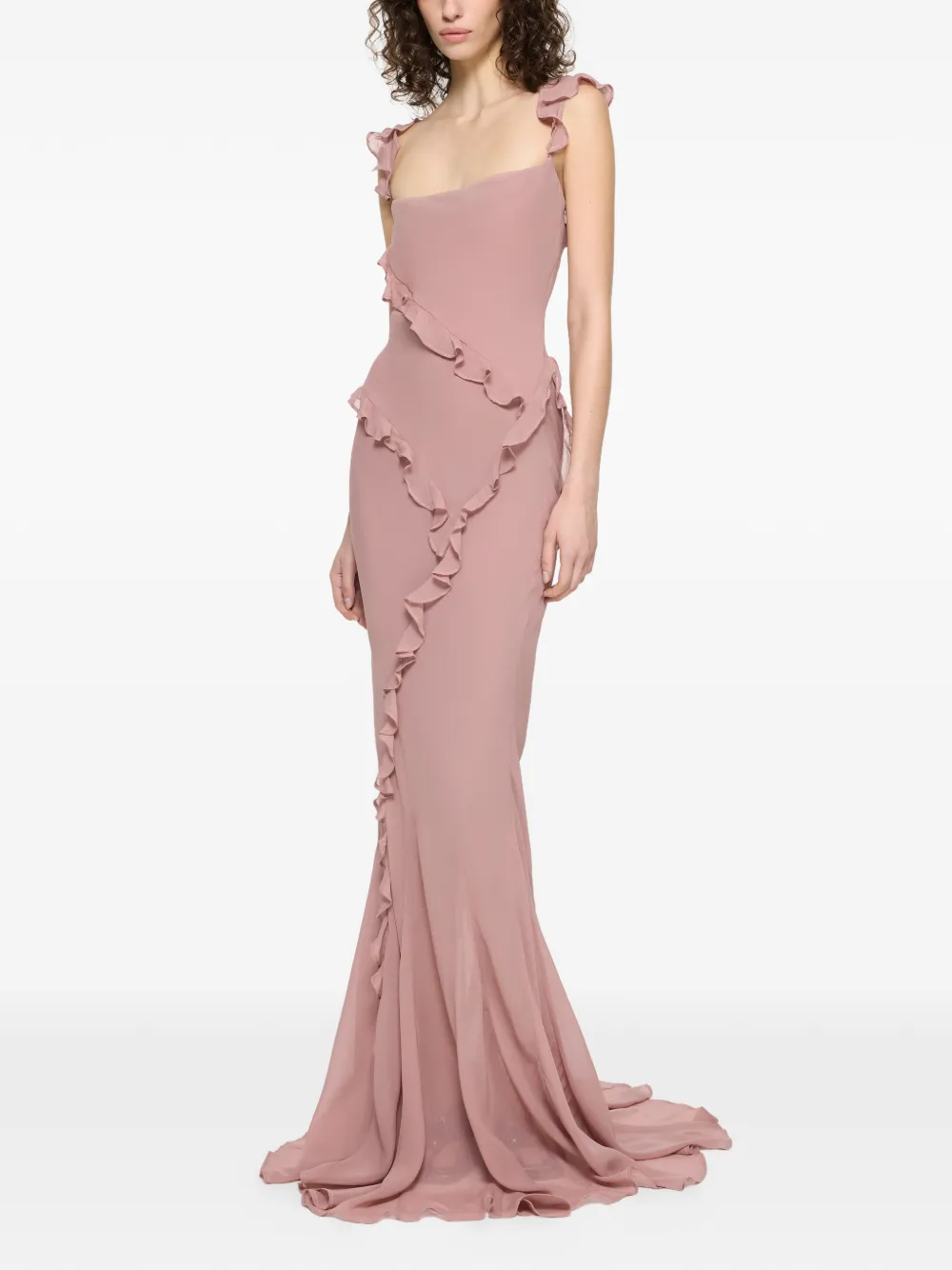 Paris Georgia Maxi-jurk met ruches Roze