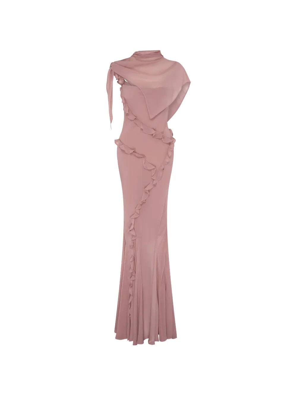 Paris Georgia Maxi-jurk met ruches Roze